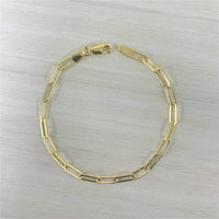 Paperclip Link Bracelet in 14K Yellow Gold