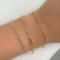 Paperclip Link Bracelet in 14K Rose Gold