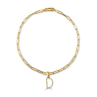 14k Gold & Diamond Initial D Link Bracelet