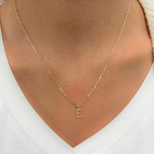 Diamond Paperclip Initial A Necklace in 14K Yellow Gold