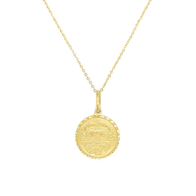 Zodiac Cancer Necklace in 14K Yellow Gold