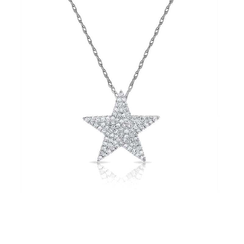 Diamond Star Necklace in 14K White Gold