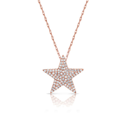 Diamond Star Necklace in 14K Rose Gold