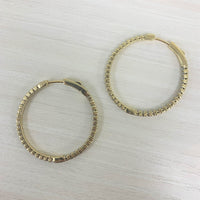 Flexible Diamond In & Out Hoop Earrings in 14K Gold (1.80 CTW)