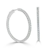 Flexible Diamond In & Out Hoop Earrings in 14K Gold (1.80 CTW)