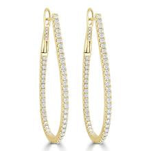 Inside Out Diamond Hoop Earrings in 14K Yellow Gold 1.60 ctw