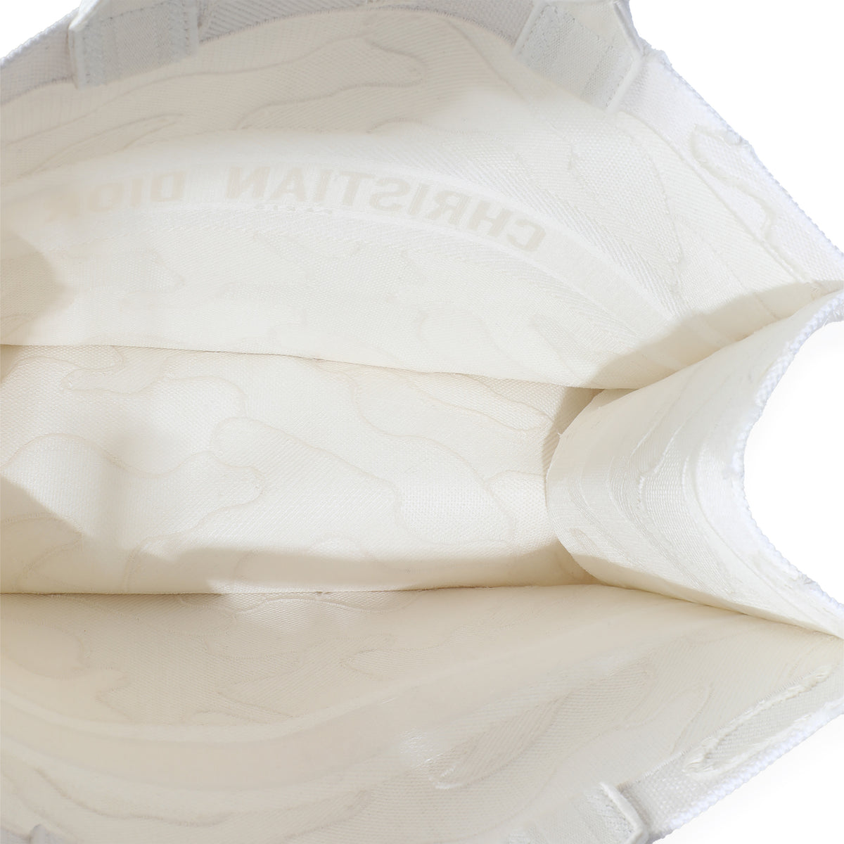 White Camouflage Embroidery Large Book Tote