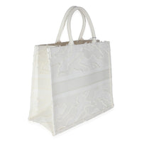 White Camouflage Embroidery Large Book Tote