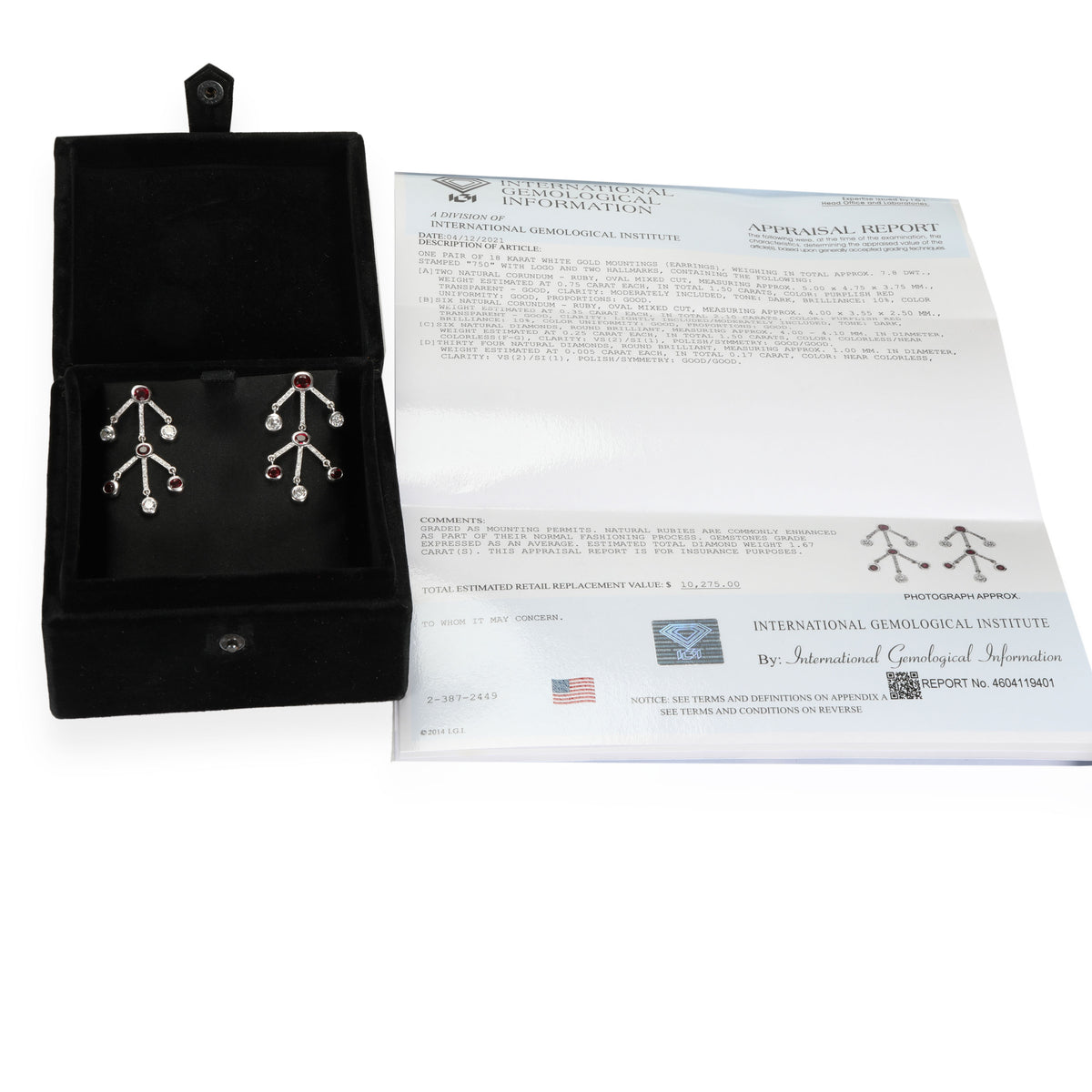 Solange Azagury Partridge Ruby and Diamond Earrings in 18KT White Gold box