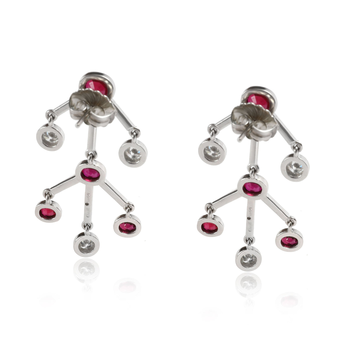 Ruby and Diamond Earrings in 18KT White Gold