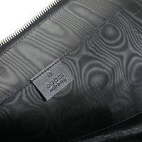 Gucci Black & Gold Magnetismo Print Leather Pouch
