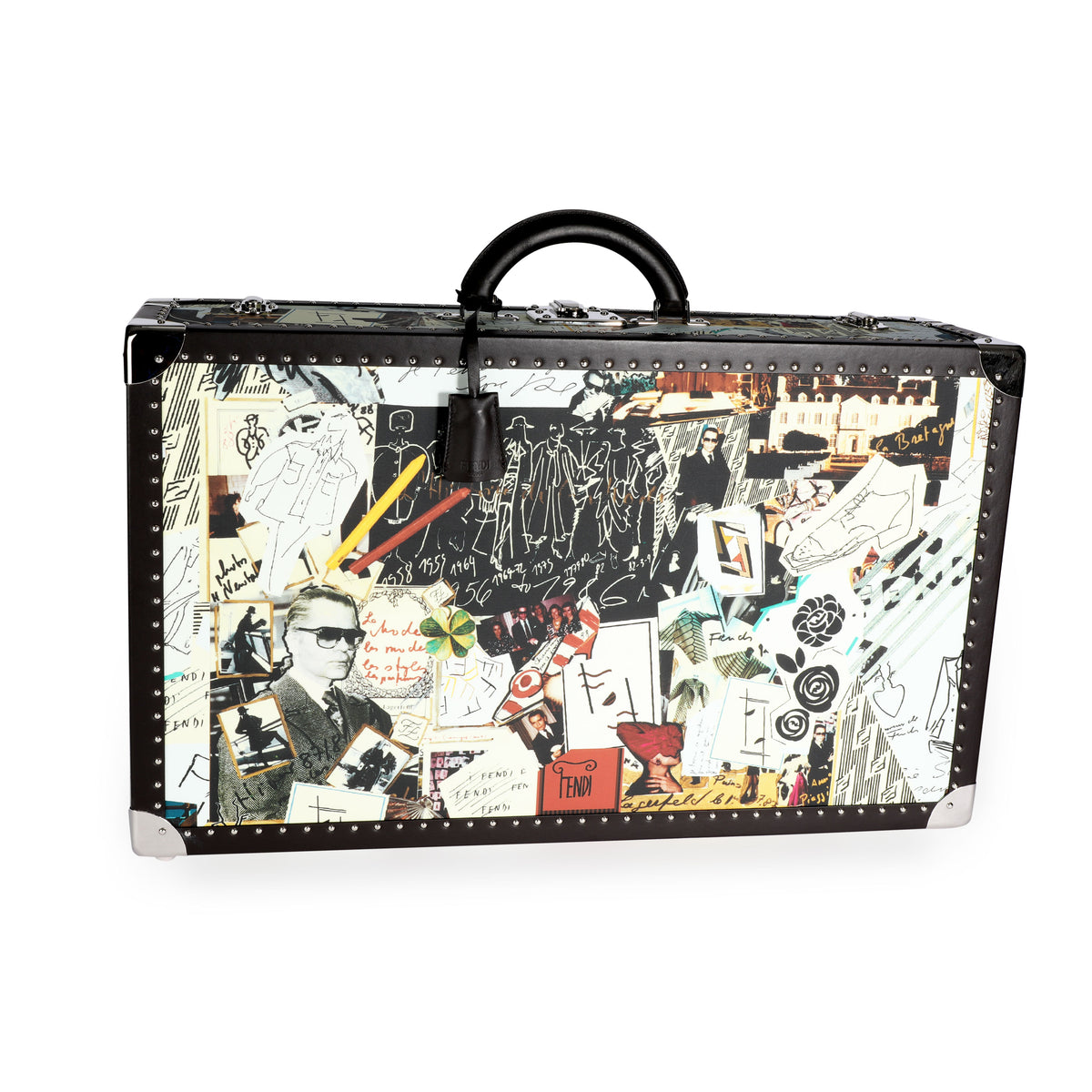 Multicolor Karl Kollage Travel Trunk