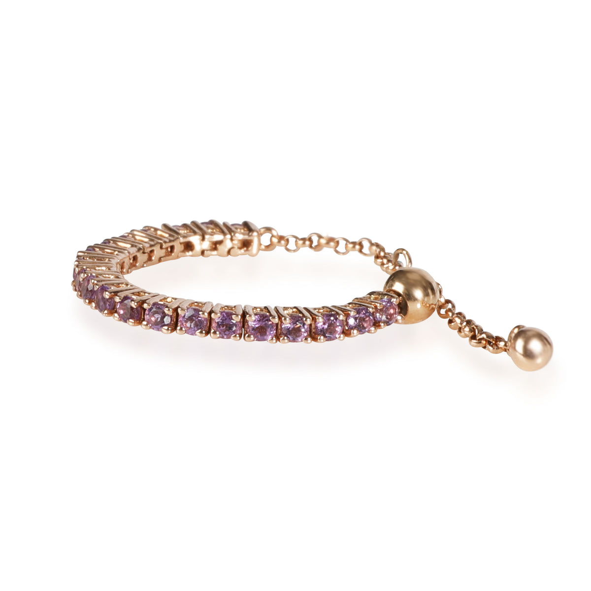 My Story Amethyst Stackable Bolo Ring in 14K Rose Gold