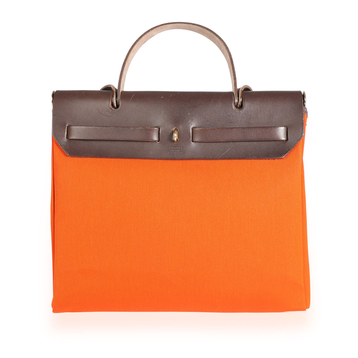 Orange & Red Toile 2-in-1 Herbag with Ébène Vache Hunter Leather