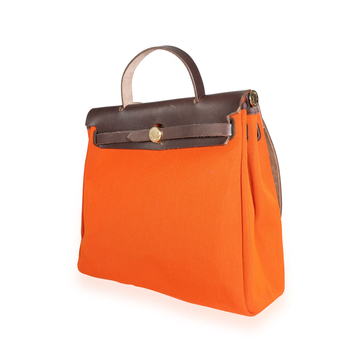 Orange & Red Toile 2-in-1 Herbag with Ébène Vache Hunter Leather