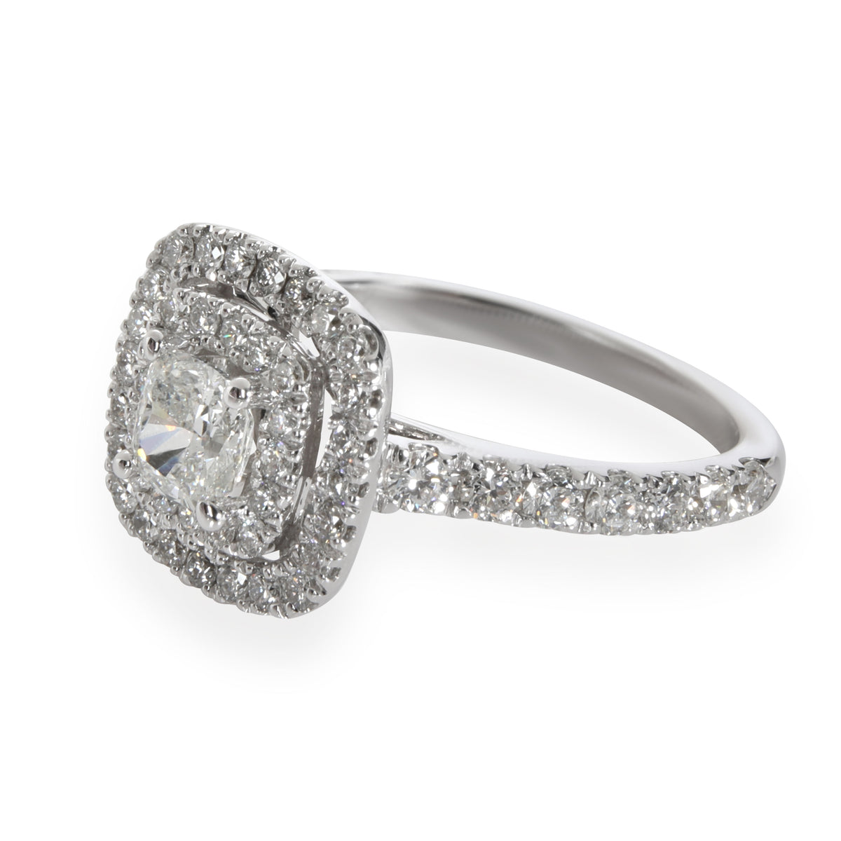 Neil Lane Cushion Halo Diamond Engagement Ring in 14K White Gold 1.13 CTW