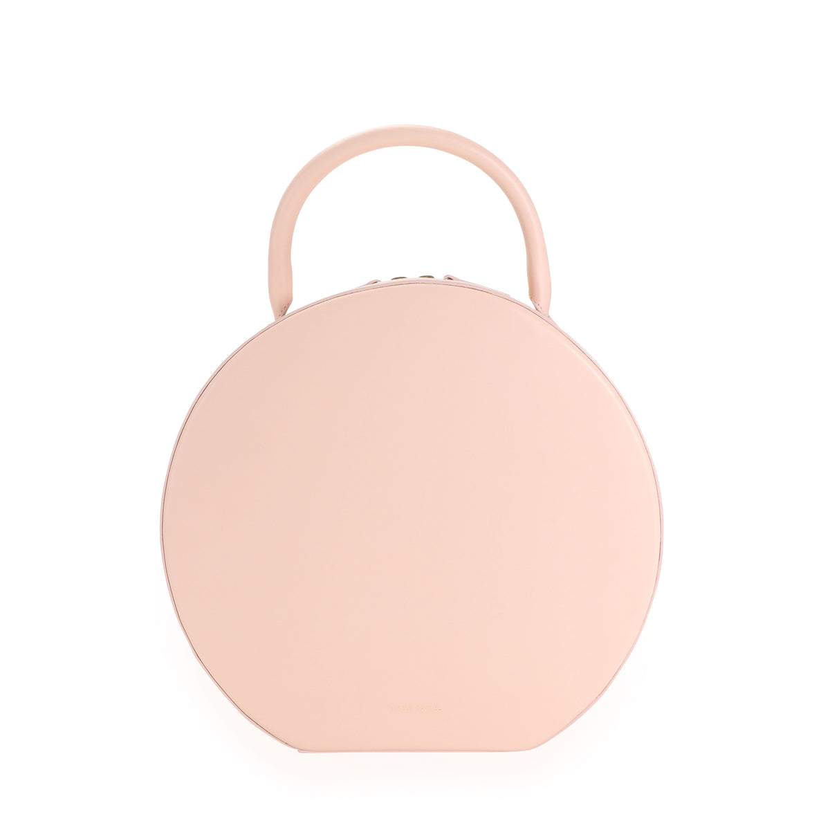 Pink Calfskin Leather Circle Bag