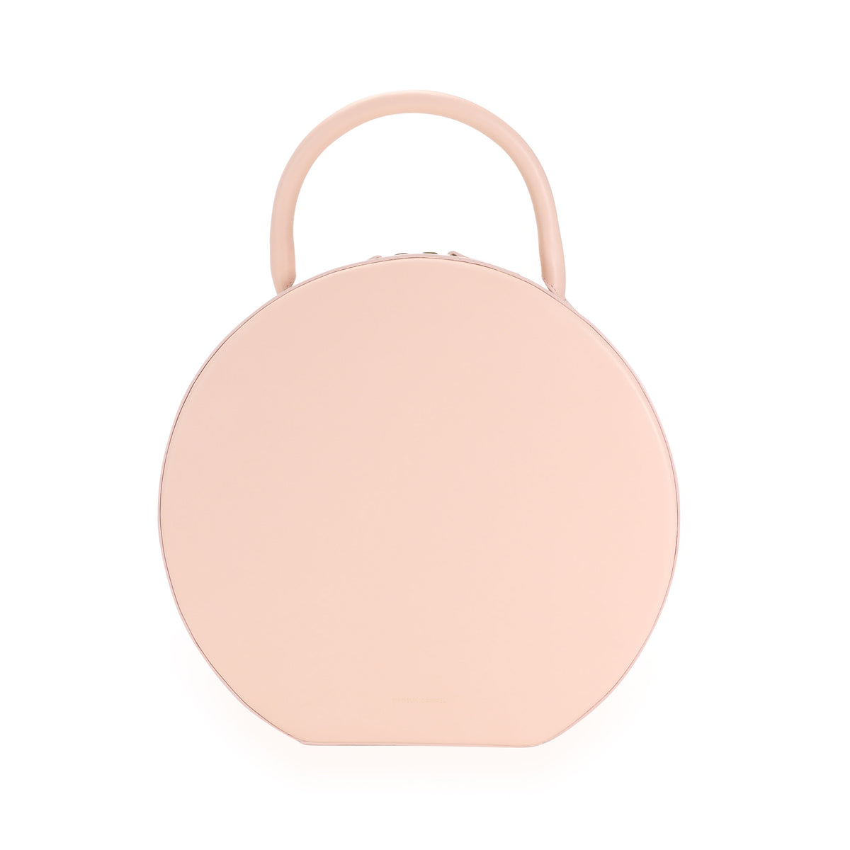 Pink Calfskin Leather Circle Bag