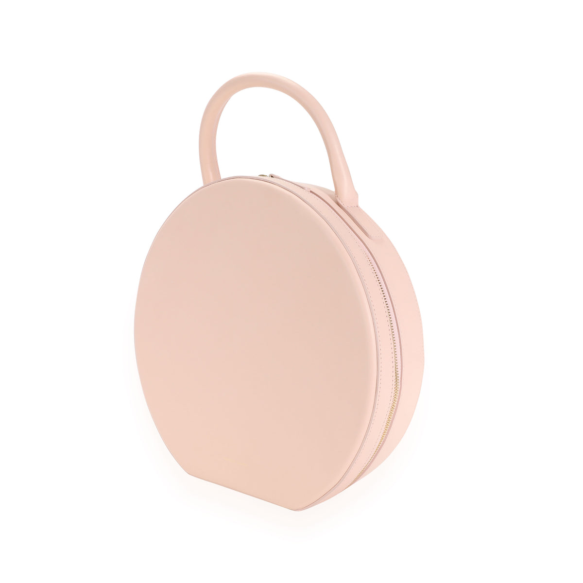 Pink Calfskin Leather Circle Bag