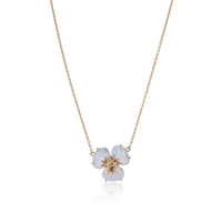 Vianna Brasil Chalcedony Diamond Flower Necklace in 18K Yellow Gold