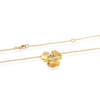 Vianna Brasil Citrine Diamond Flower Necklace in 18K Yellow Gold 0.02 CTW