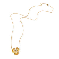 Vianna Brasil Citrine Diamond Flower Necklace in 18K Yellow Gold 0.02 CTW