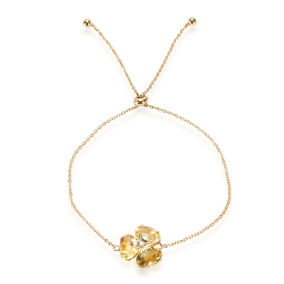 Vianna Brasil Citrine Diamond Flower Bracelet in 18K Yellow Gold