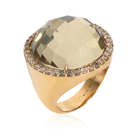 Roberto Coin Quartz Diamond Doublet Ring in 18K Yellow Gold 0.95 ctw pv