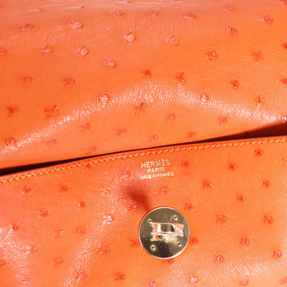 Hermès Tangerine Ostrich Lindy 30 GHW Handbag ad2