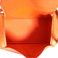 Hermès Tangerine Ostrich Lindy 30 GHW Handbag av