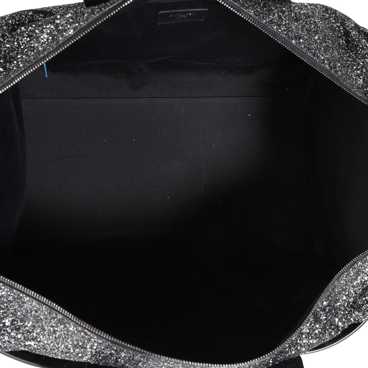 Saint Laurent Glitter Canvas & Black Leather City Gym Duffle Bag Handbag av