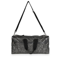 Saint Laurent Glitter Canvas & Black Leather City Gym Duffle Bag Handbag bv