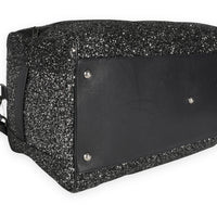 Saint Laurent Glitter Canvas & Black Leather City Gym Duffle Bag Handbag clasp