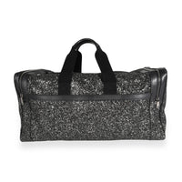 Saint Laurent Glitter Canvas & Black Leather City Gym Duffle Bag Handbag fv