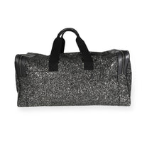 Saint Laurent Glitter Canvas & Black Leather City Gym Duffle Bag Handbag pv