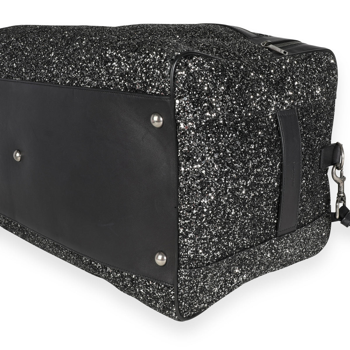 Glitter Canvas & Black Leather City Gym Duffle Bag