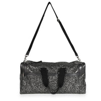 Glitter Canvas & Black Leather City Gym Duffle Bag