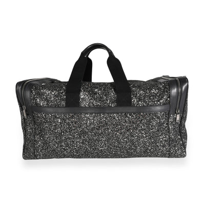 Glitter Canvas & Black Leather City Gym Duffle Bag