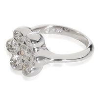 Bvlgari Vintage Diamond Flower Shaped Cluster Ring in Platinum 1 CTW