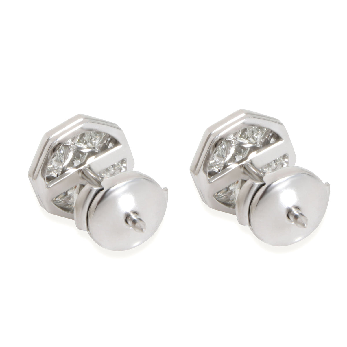 Diamond Mosaic Stud Earrings in Platinum 1.17 CTW