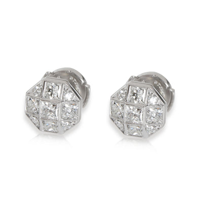 Diamond Mosaic Stud Earrings in Platinum 1.17 CTW