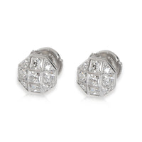 Diamond Mosaic Stud Earrings in Platinum 1.17 CTW