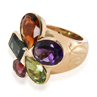 Multi Colored Gemstone Cocktail Ring in 18K Yellow Gold