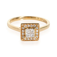 Invisible Set Square Diamond Ring in 18K Yellow Gold 0.24 CTW