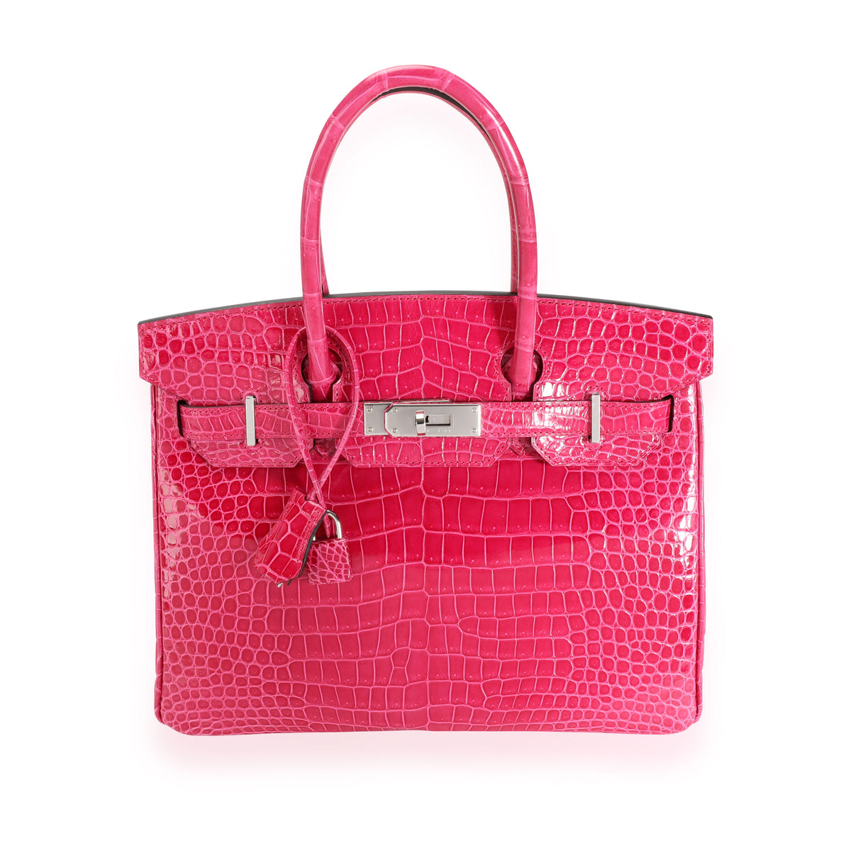 NIB Hermès Rose Mexico Shiny Porosus Crocodile Birkin 30 PHW