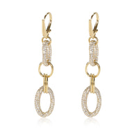 Stardust Oval Link Drop Diamond Earring in 18K Yellow Gold 4.24 CTW