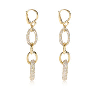 Stardust Oval Link Drop Diamond Earring in 18K Yellow Gold 4.24 CTW