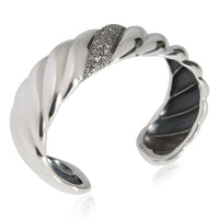 Midnight Melange Cable Diamond Cuff in  Sterling Silver 0.42 CTW