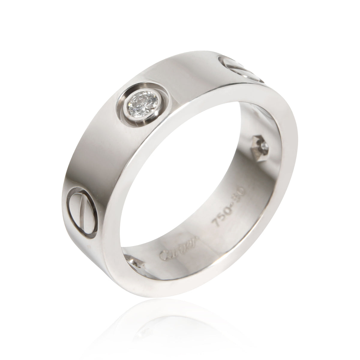 Love Ring, 3 Diamonds (White Gold)