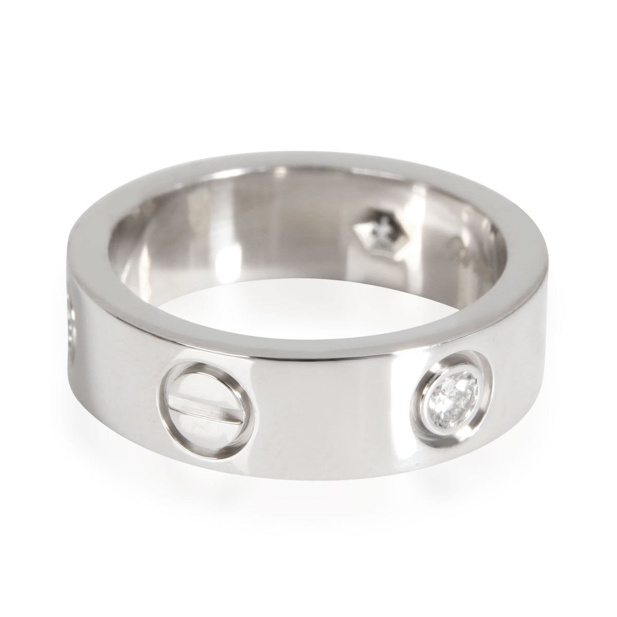 Love Ring, 3 Diamonds (White Gold)